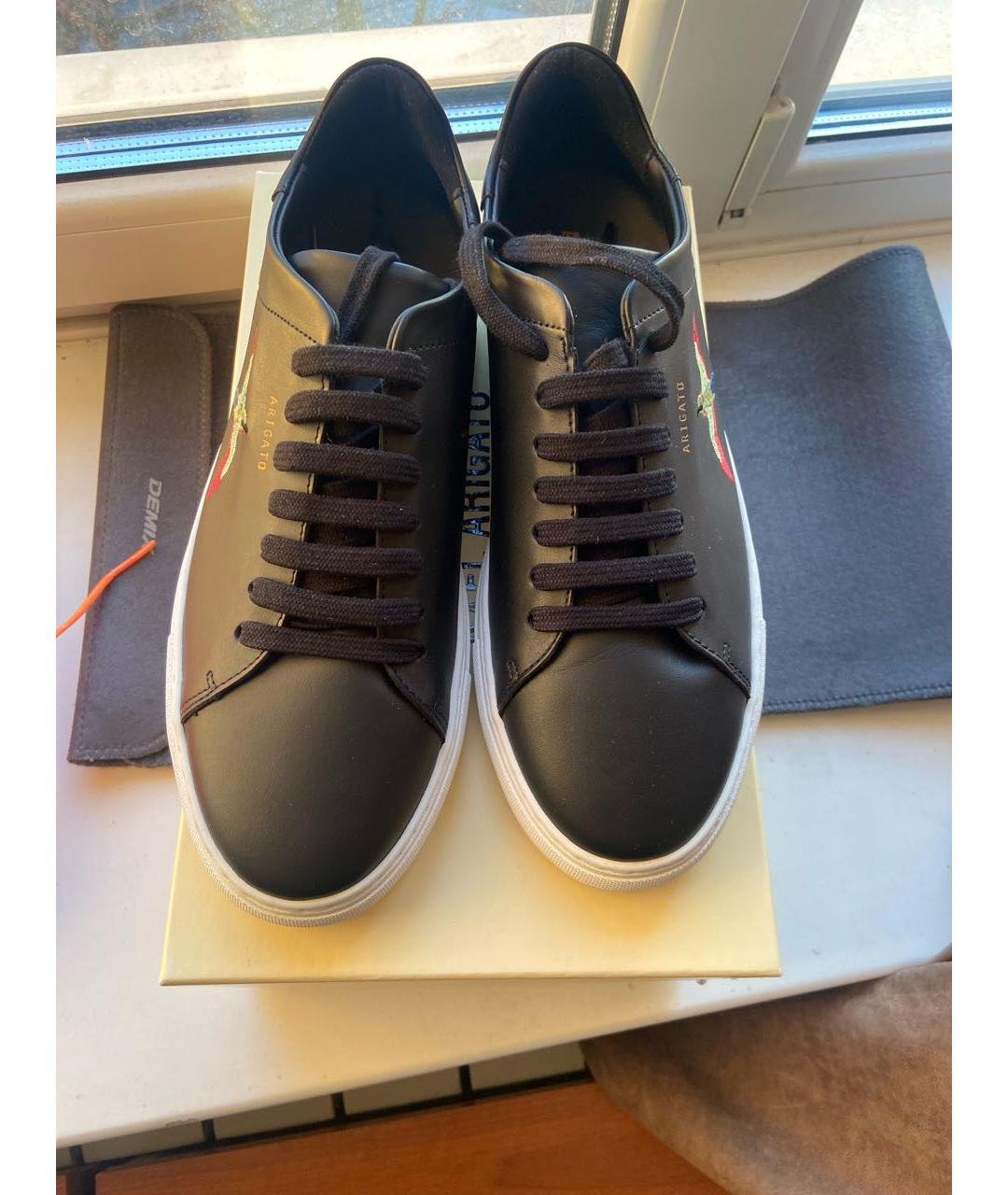AXEL ARIGATO Черные кожаные низкие кроссовки / кеды, фото 2