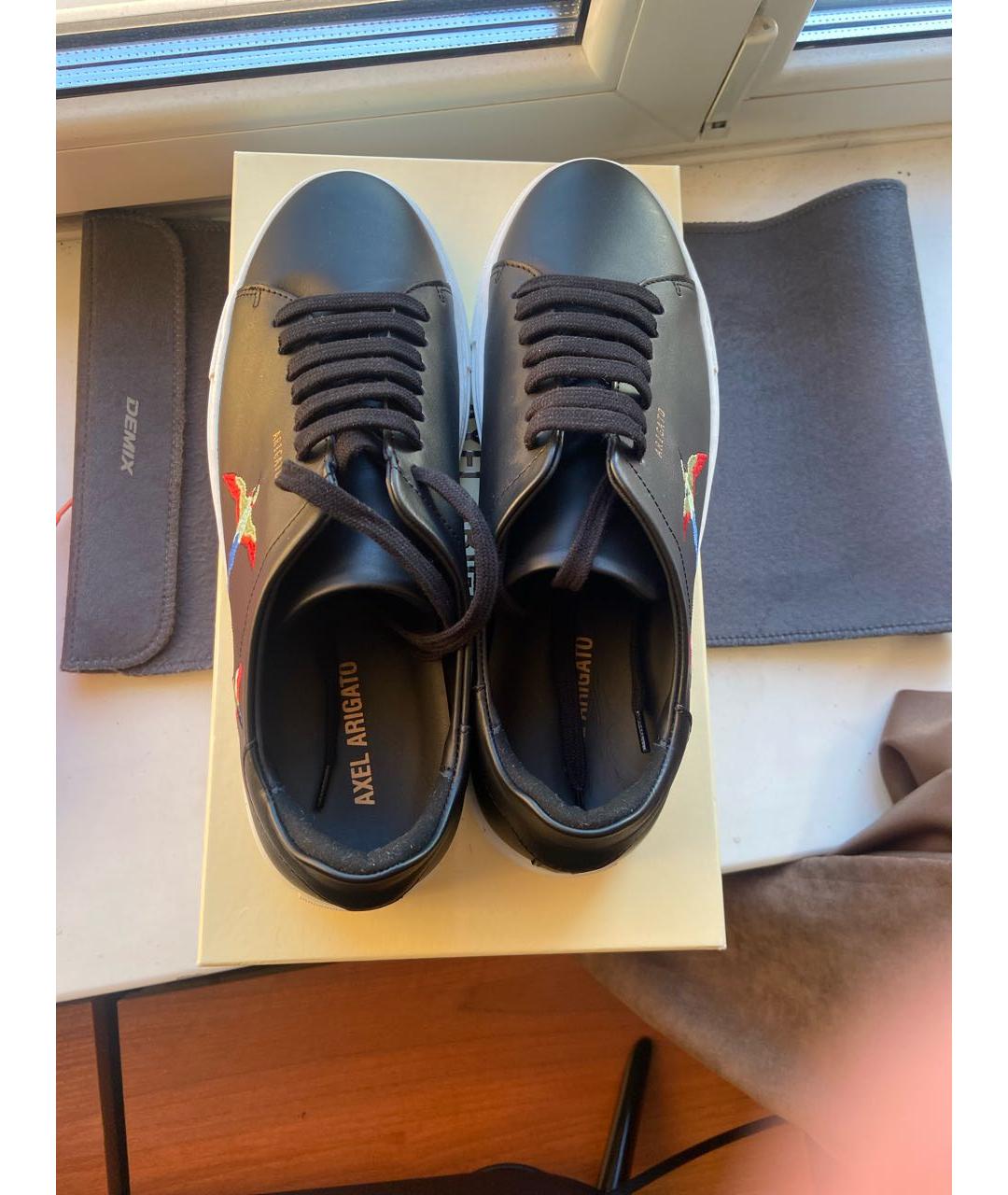 AXEL ARIGATO Черные кожаные низкие кроссовки / кеды, фото 3