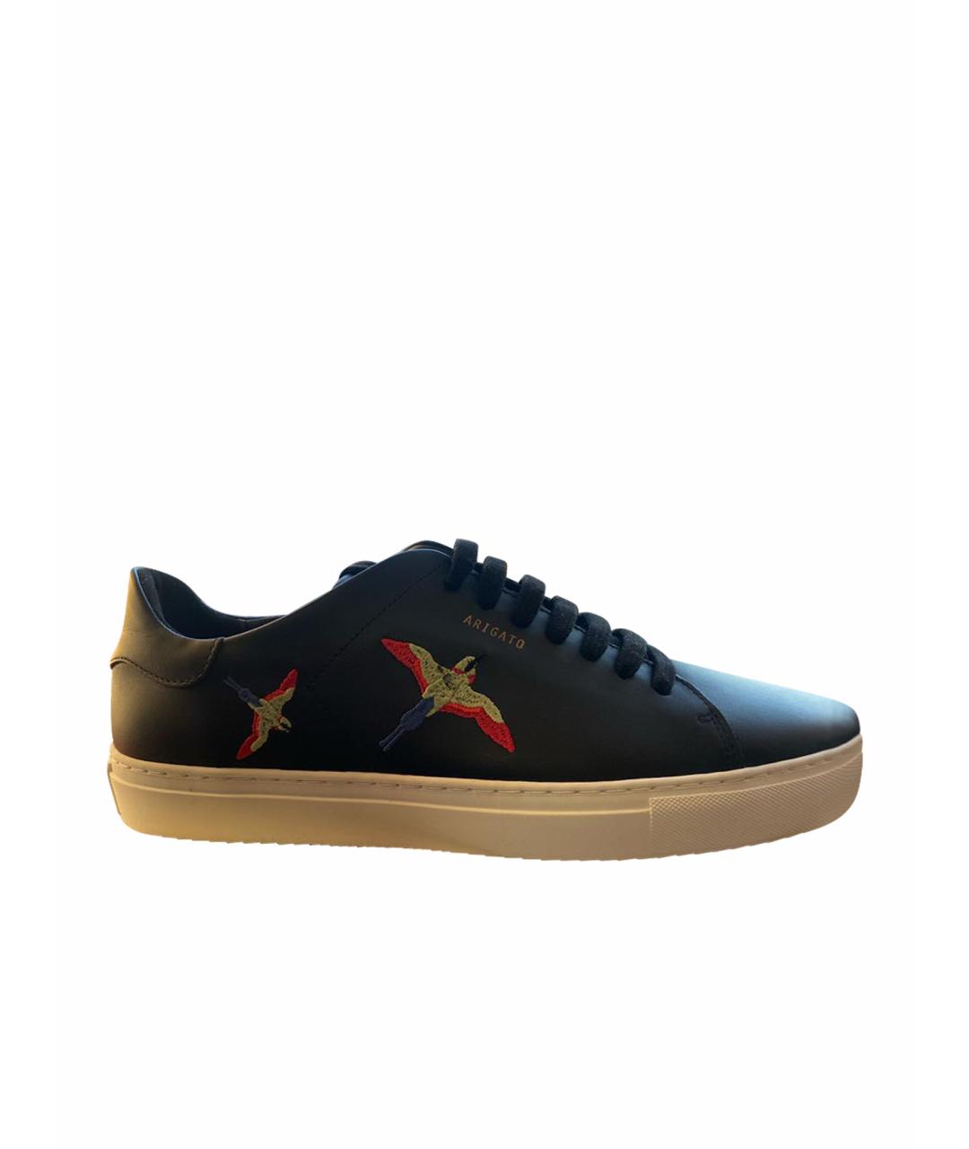 AXEL ARIGATO Черные кожаные низкие кроссовки / кеды, фото 1