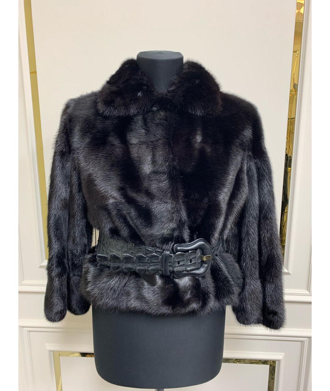 FENDI Черная меховая шуба, фото 2