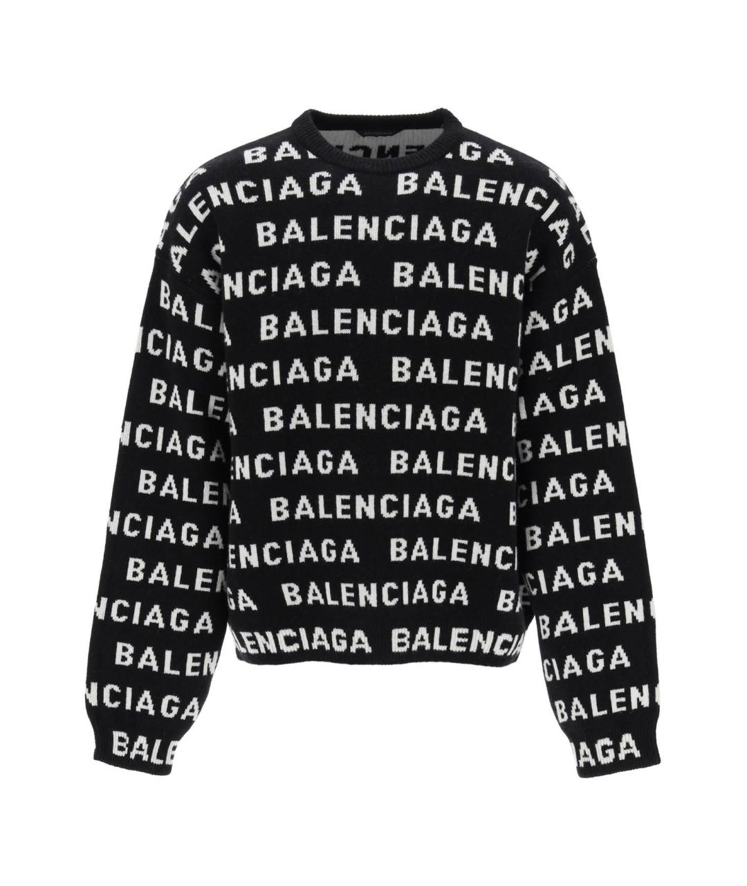 BALENCIAGA Черный шерстяной джемпер / свитер, фото 1