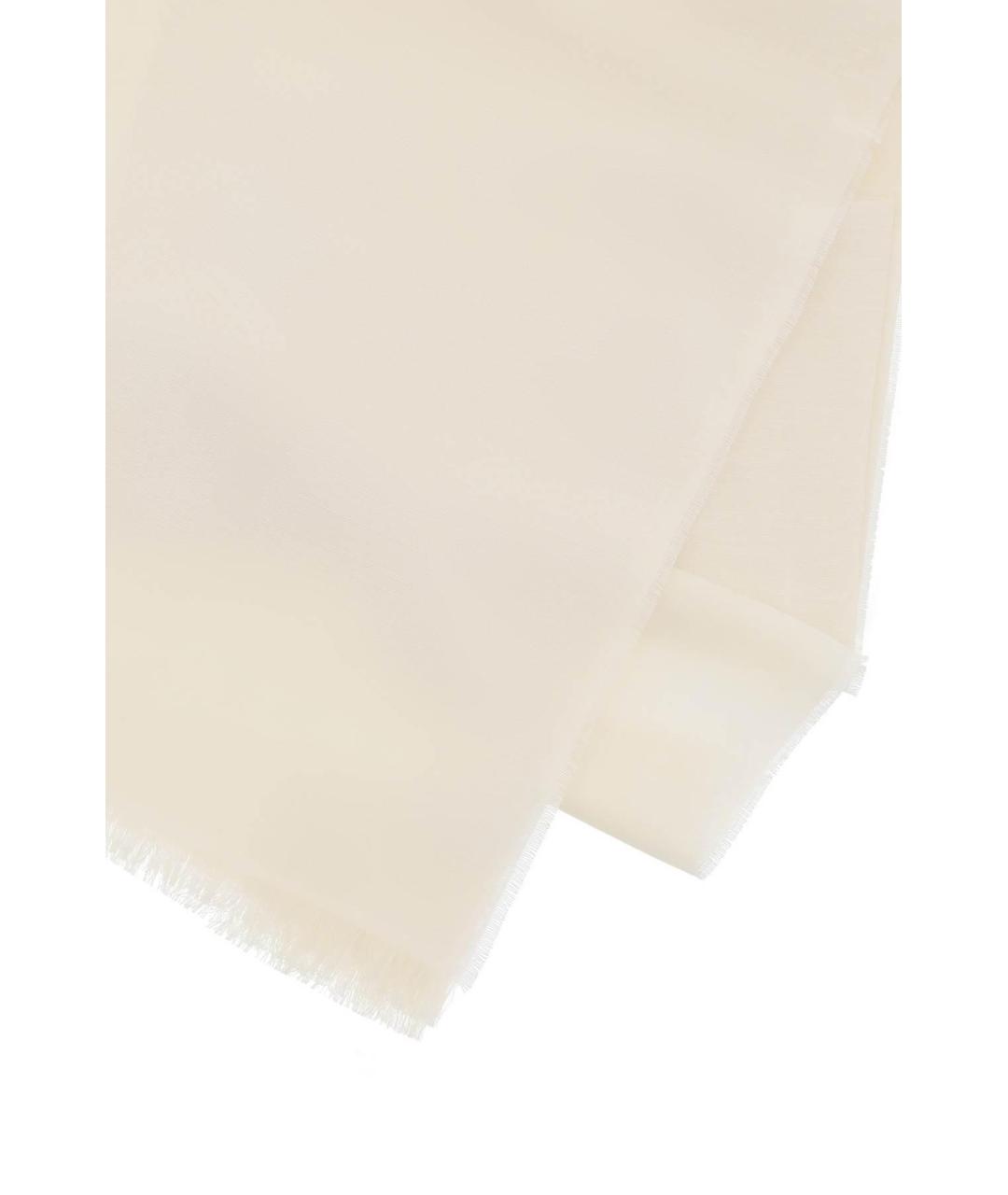 MAX MARA Белый шерстяной шарф, фото 4