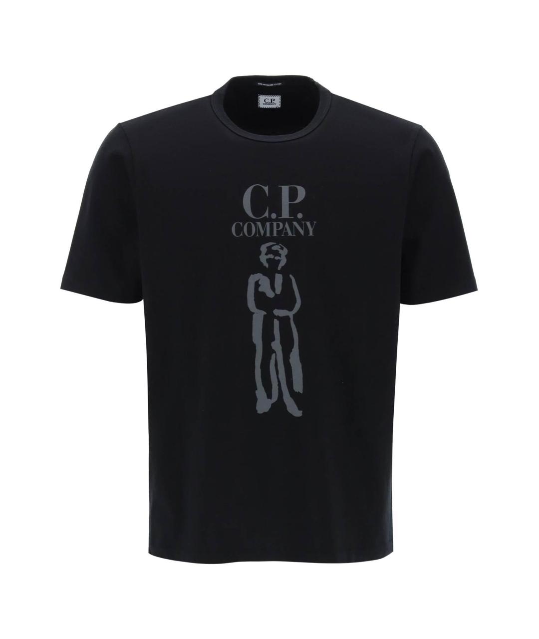 CP COMPANY Черная хлопковая футболка, фото 2