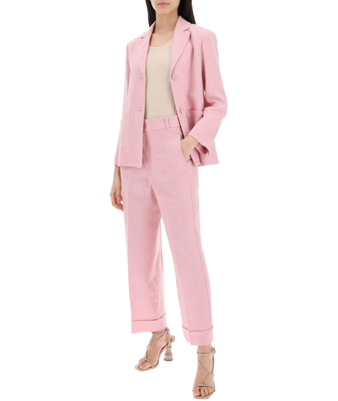 'S MAX MARA Розовый льняной жакет/пиджак, фото 3