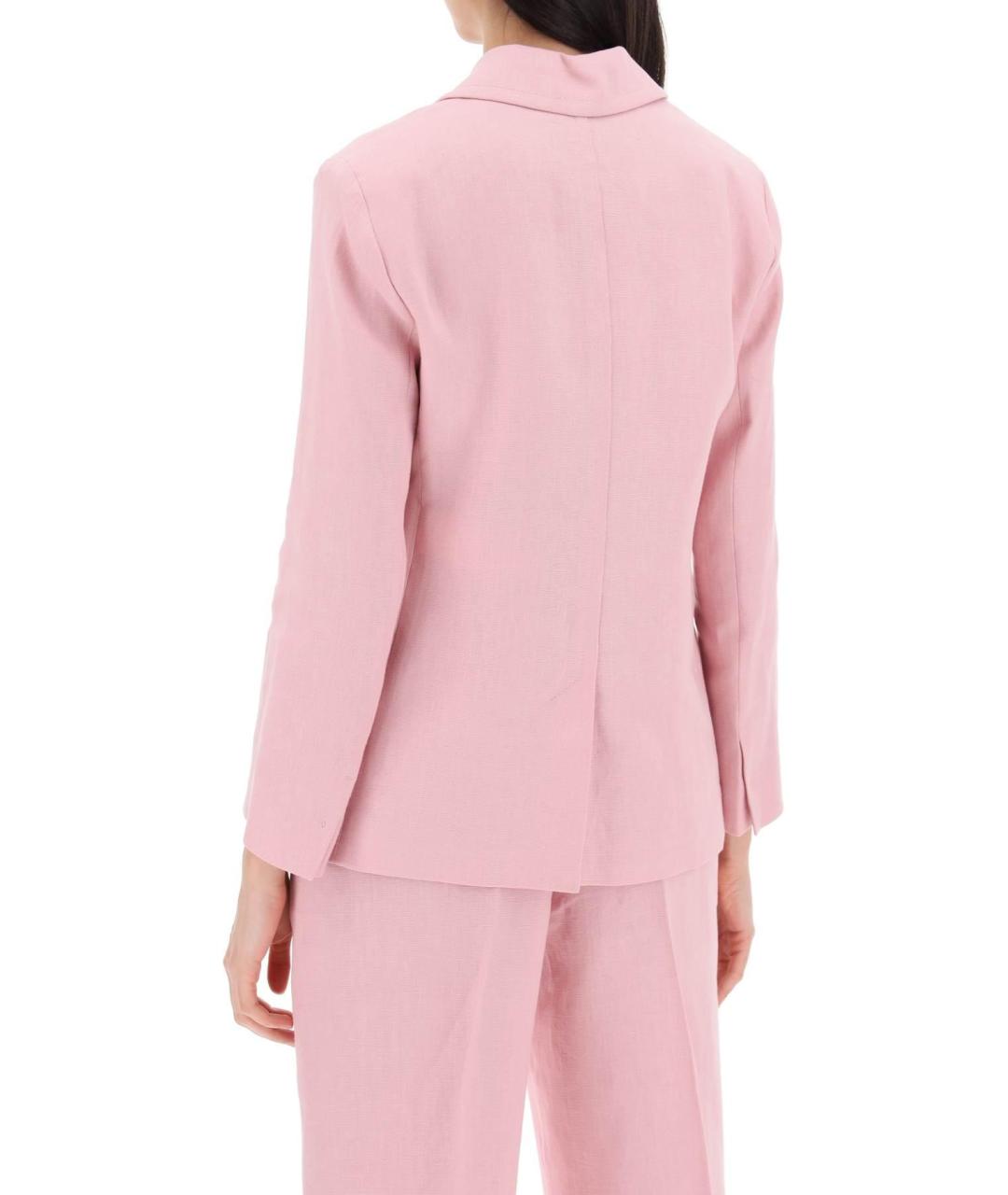 'S MAX MARA Розовый льняной жакет/пиджак, фото 5