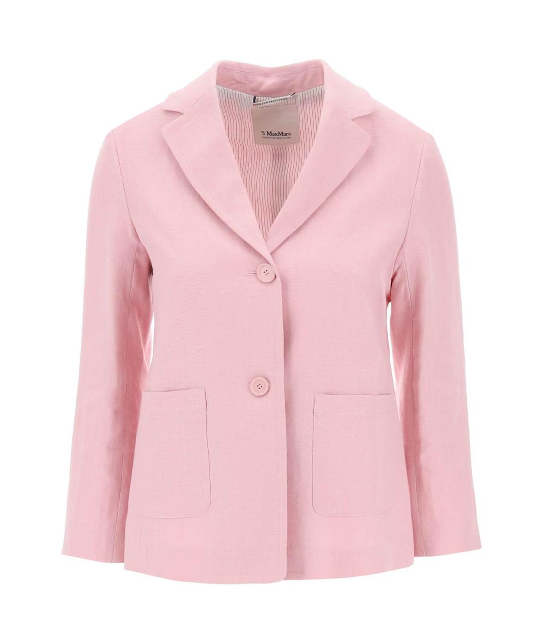 'S MAX MARA Розовый льняной жакет/пиджак, фото 2