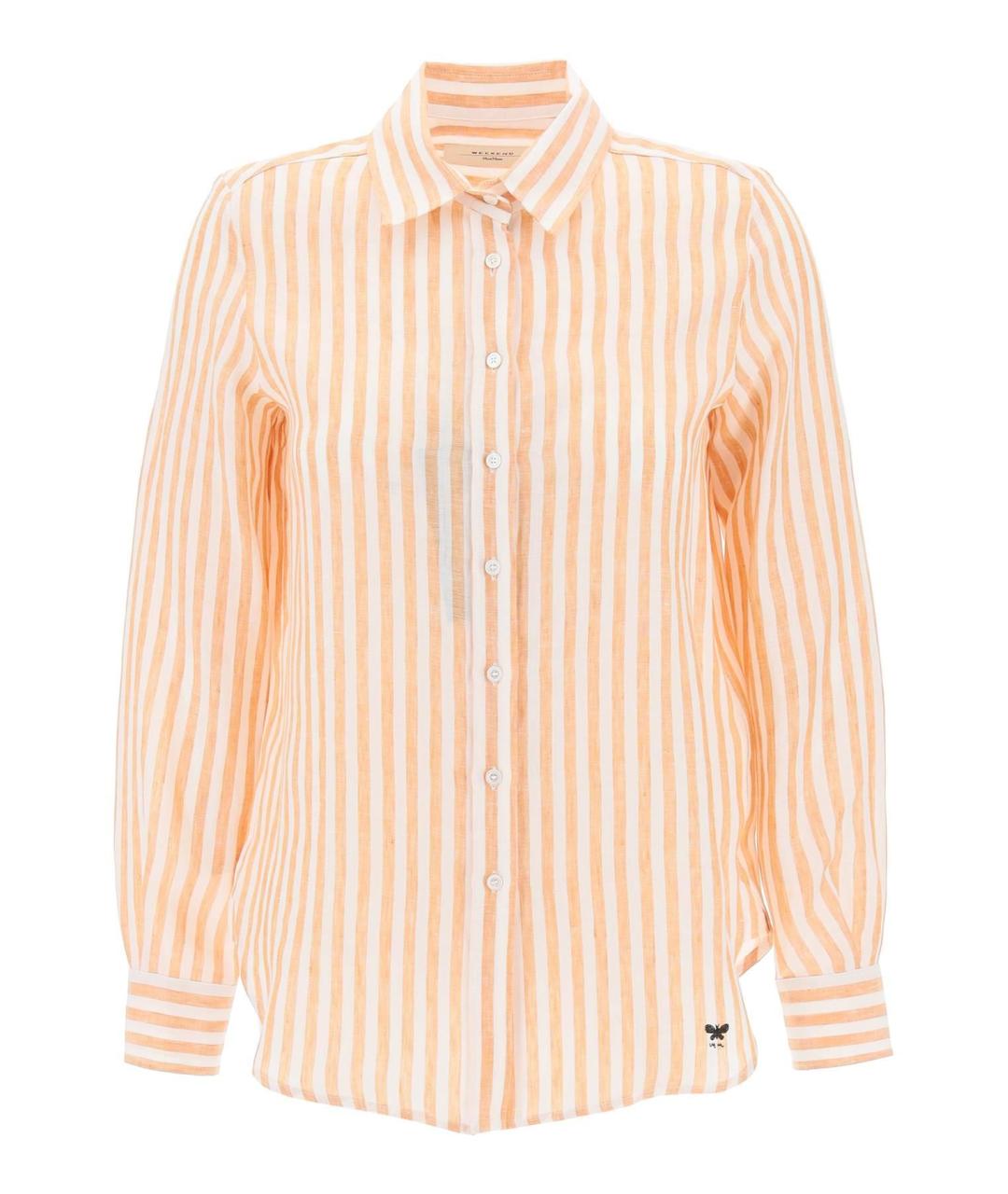 WEEKEND MAX MARA Оранжевая льняная рубашка, фото 2