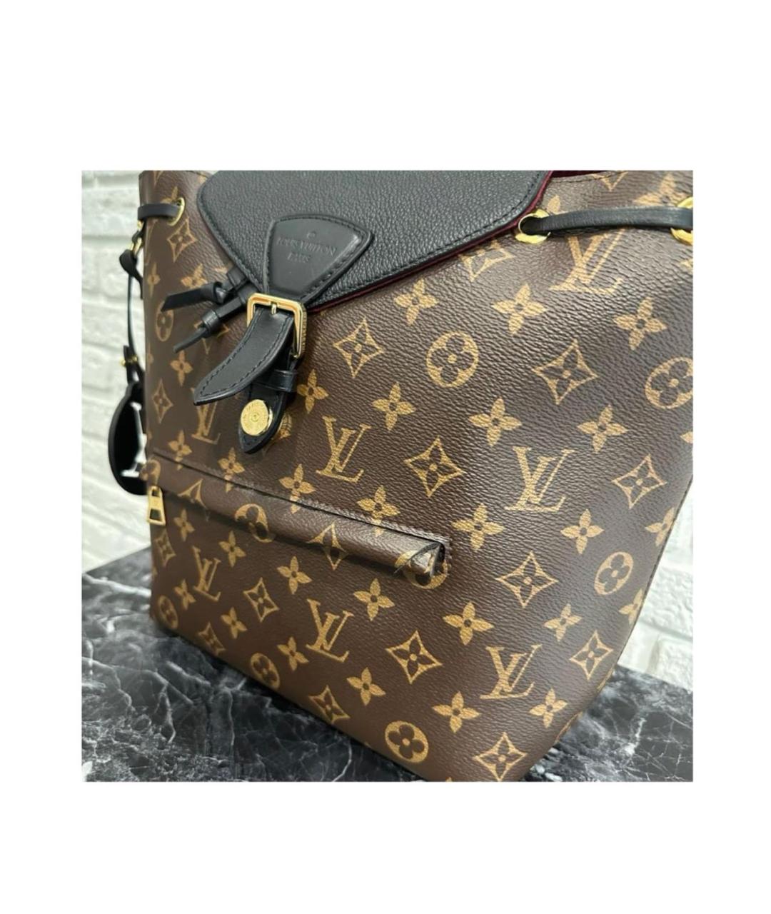 LOUIS VUITTON Коричневый кожаный рюкзак, фото 2