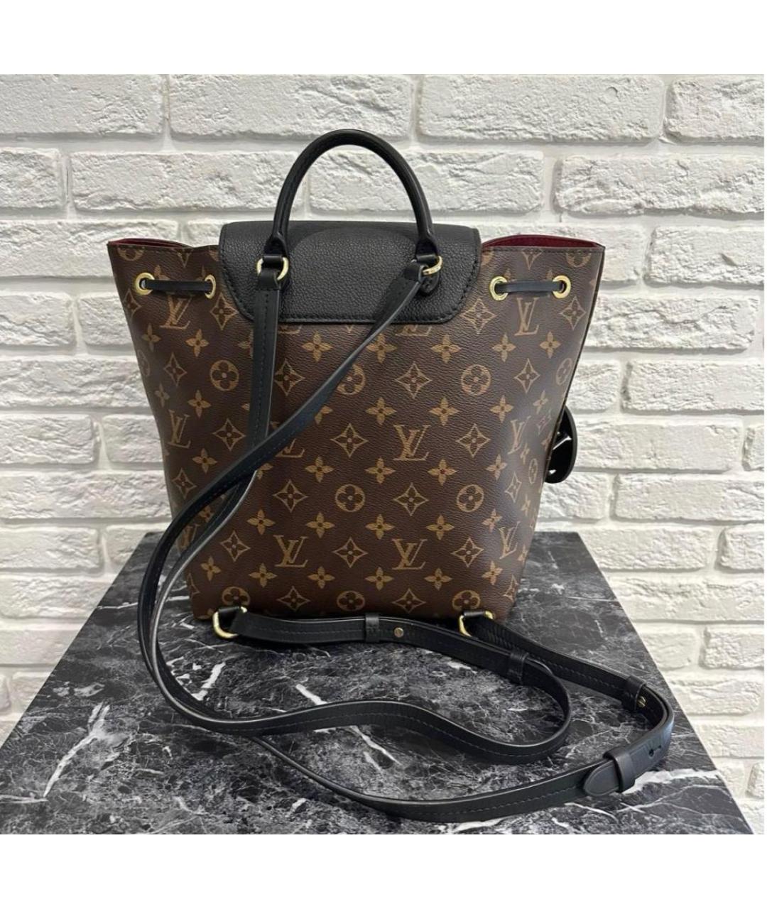 LOUIS VUITTON Коричневый кожаный рюкзак, фото 4