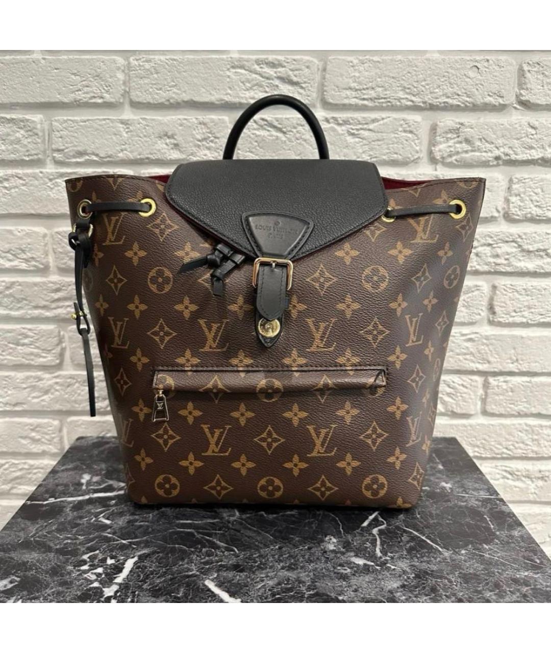 LOUIS VUITTON Коричневый кожаный рюкзак, фото 3
