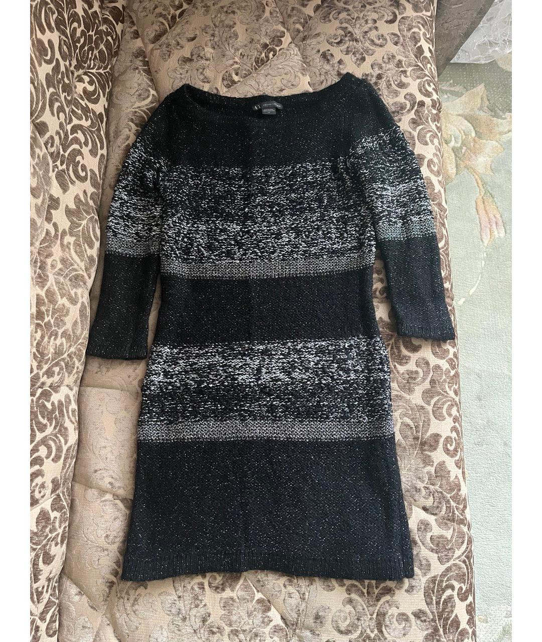 ARMANI EXCHANGE Черное шерстяное повседневное платье, фото 3