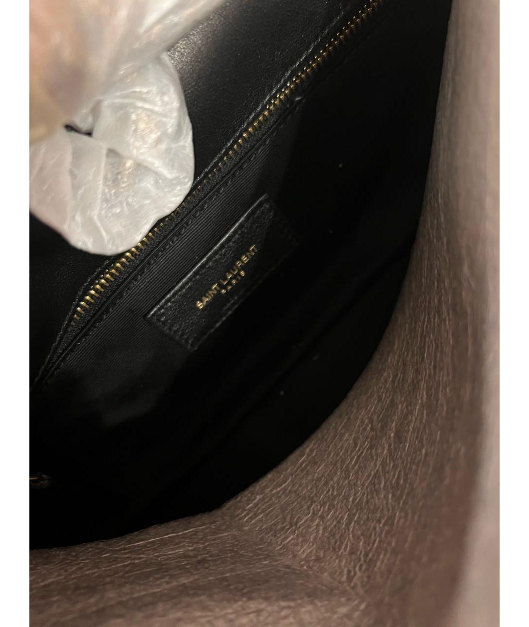 SAINT LAURENT Черная кожаная сумка через плечо, фото 4
