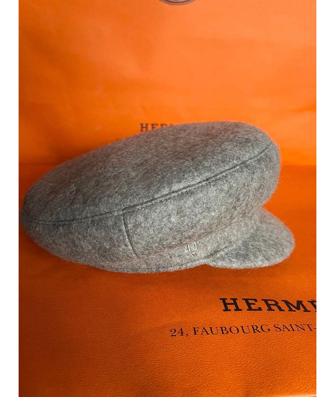 HERMES PRE-OWNED Серая шерстяная кепка, фото 5