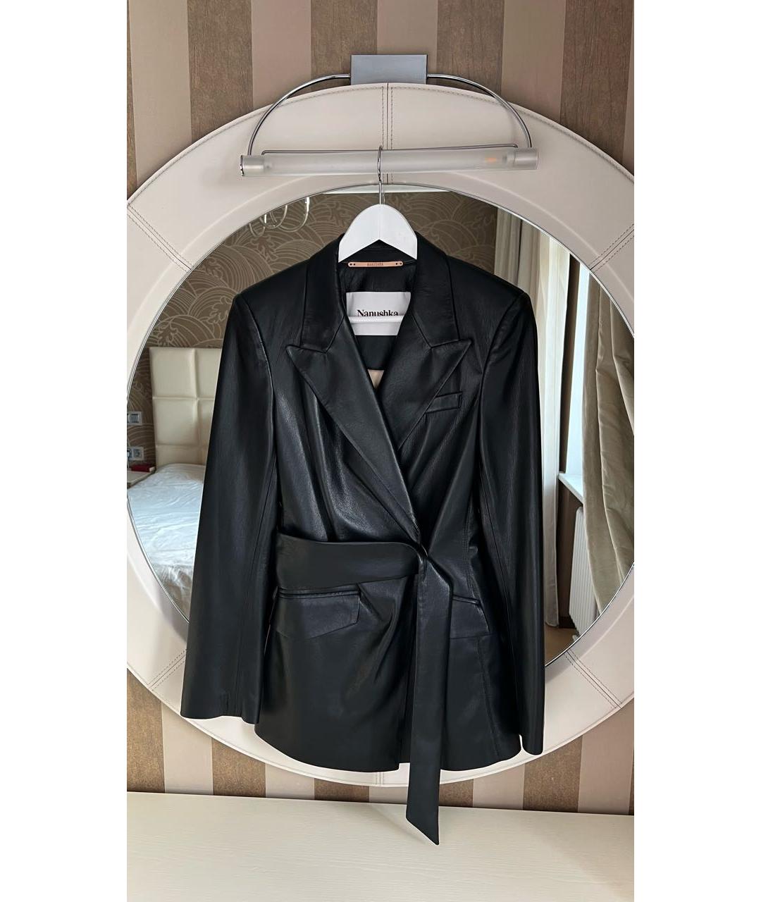 NANUSHKA Черный кожаный жакет/пиджак, фото 7