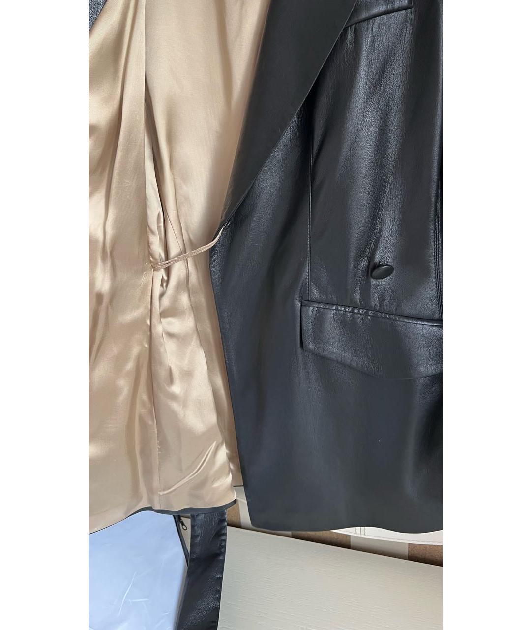 NANUSHKA Черный кожаный жакет/пиджак, фото 5