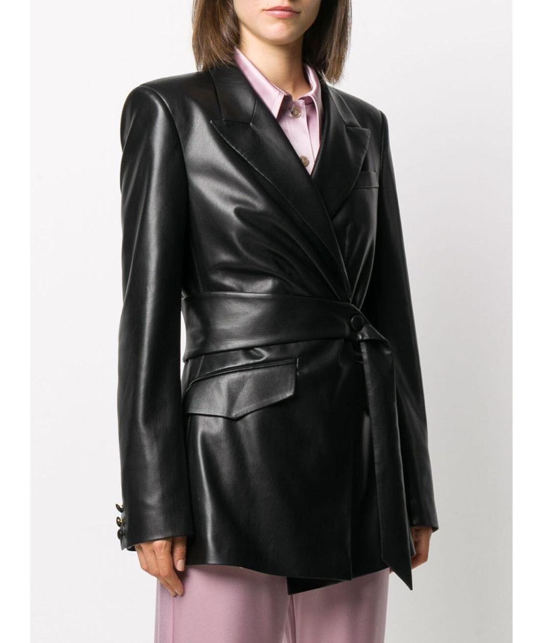 NANUSHKA Черный кожаный жакет/пиджак, фото 6