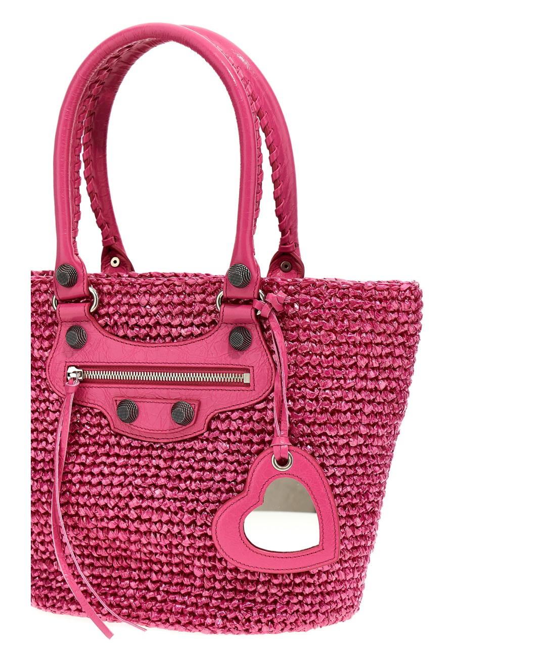 BALENCIAGA Розовая кожаная сумка тоут, фото 3