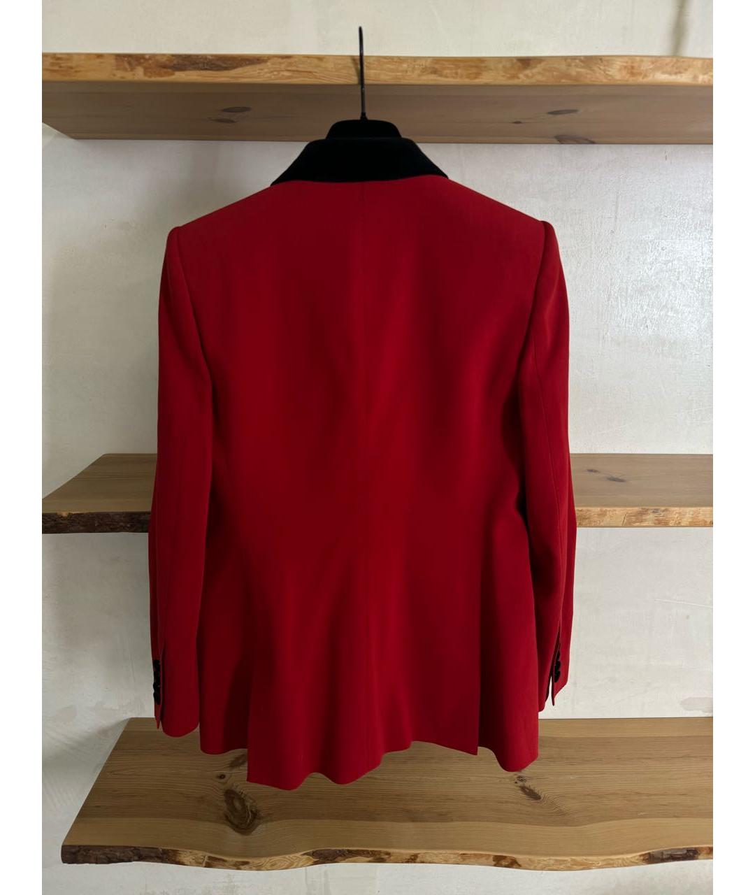 DOLCE&GABBANA Бордовый хлопковый жакет/пиджак, фото 7