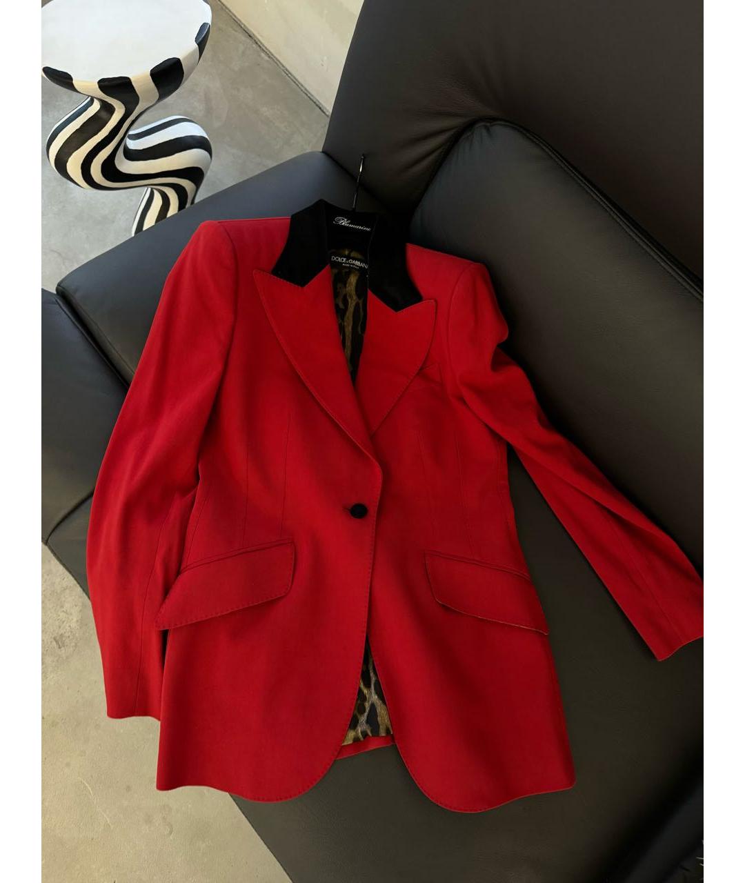 DOLCE&GABBANA Бордовый хлопковый жакет/пиджак, фото 5