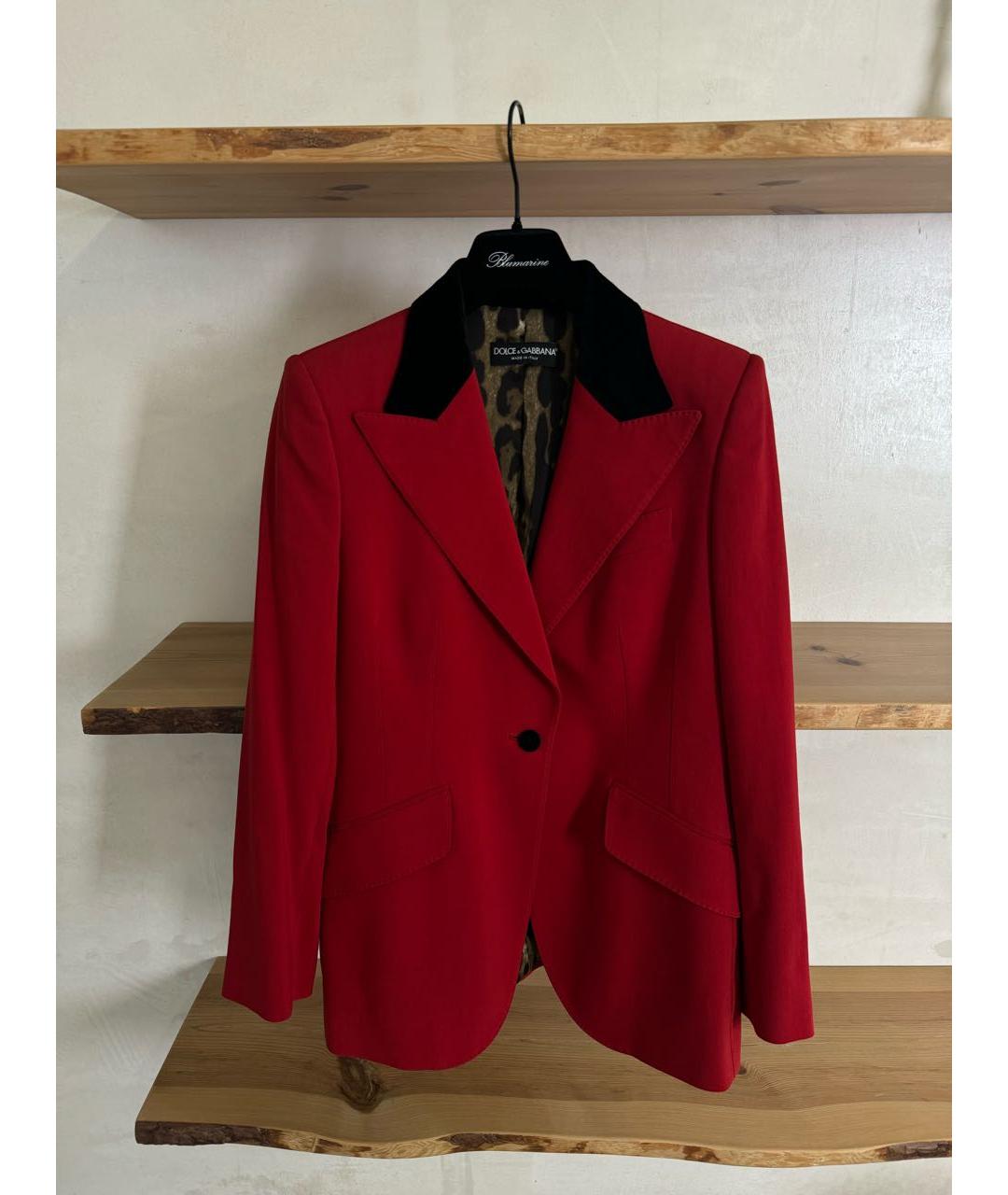 DOLCE&GABBANA Бордовый хлопковый жакет/пиджак, фото 2
