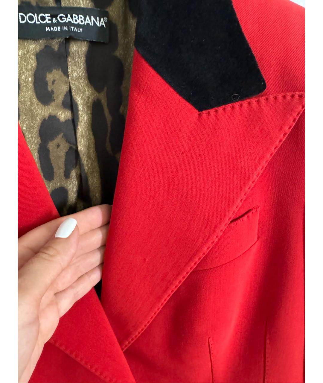 DOLCE&GABBANA Бордовый хлопковый жакет/пиджак, фото 4