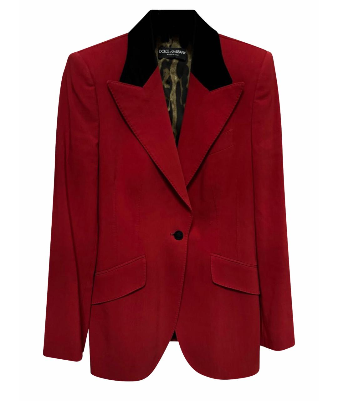 DOLCE&GABBANA Бордовый хлопковый жакет/пиджак, фото 1