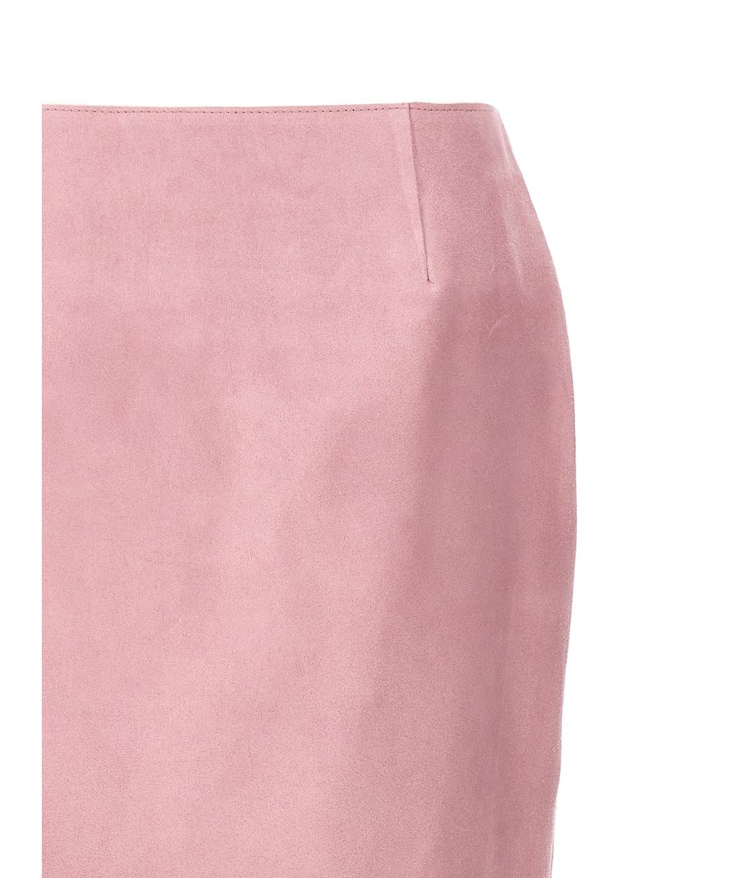 MARNI Розовая кожаная юбка миди, фото 3
