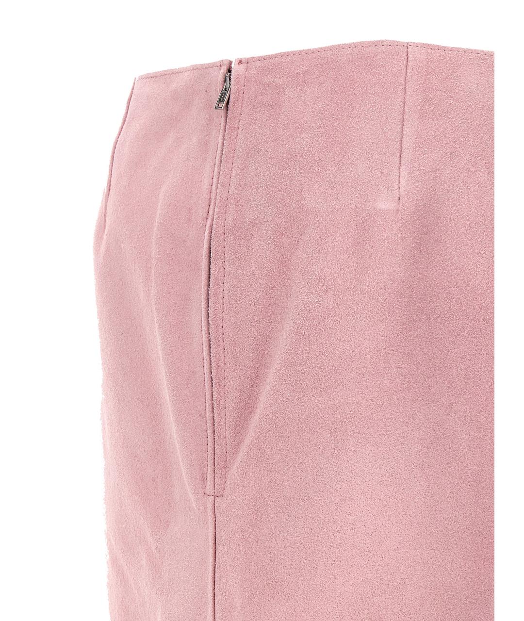 MARNI Розовая кожаная юбка миди, фото 4