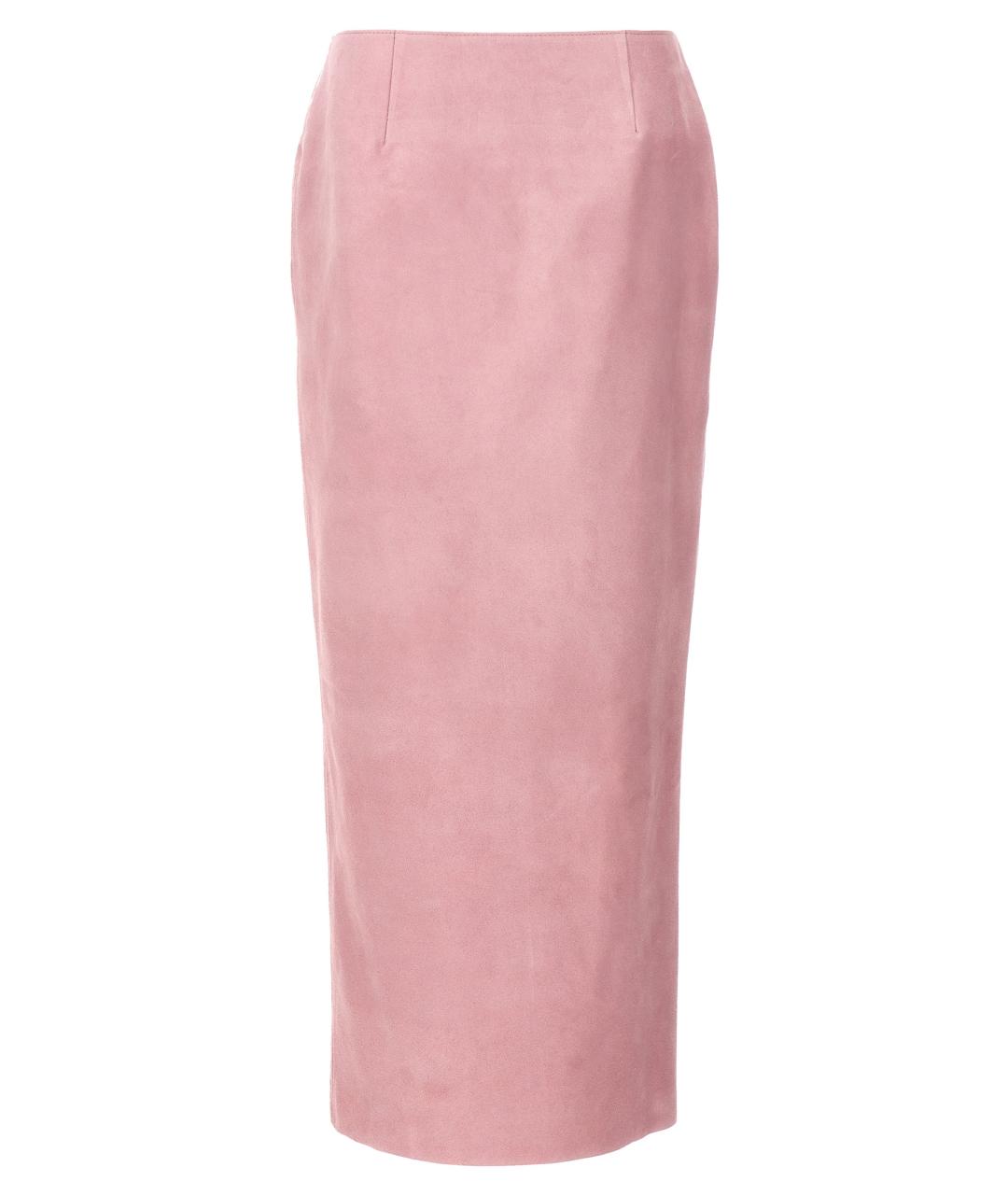 MARNI Розовая кожаная юбка миди, фото 1