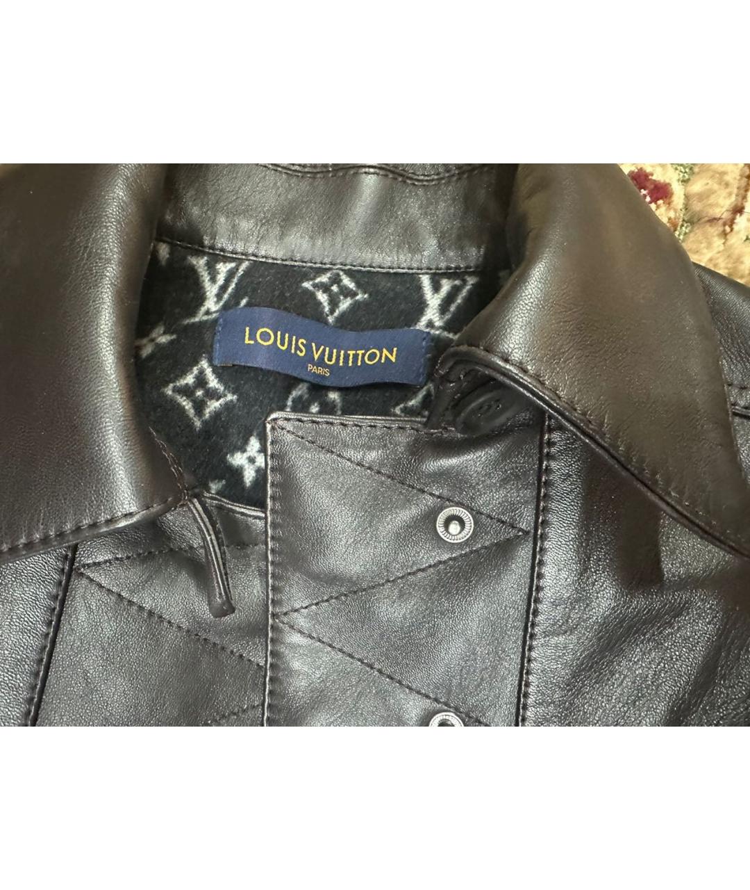 LOUIS VUITTON Черная кожаная куртка, фото 3