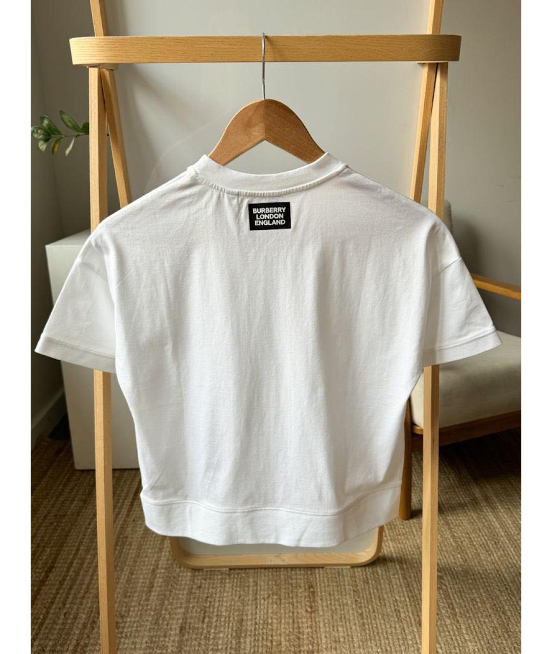 BURBERRY Белый хлопковый детская футболка / топ, фото 2