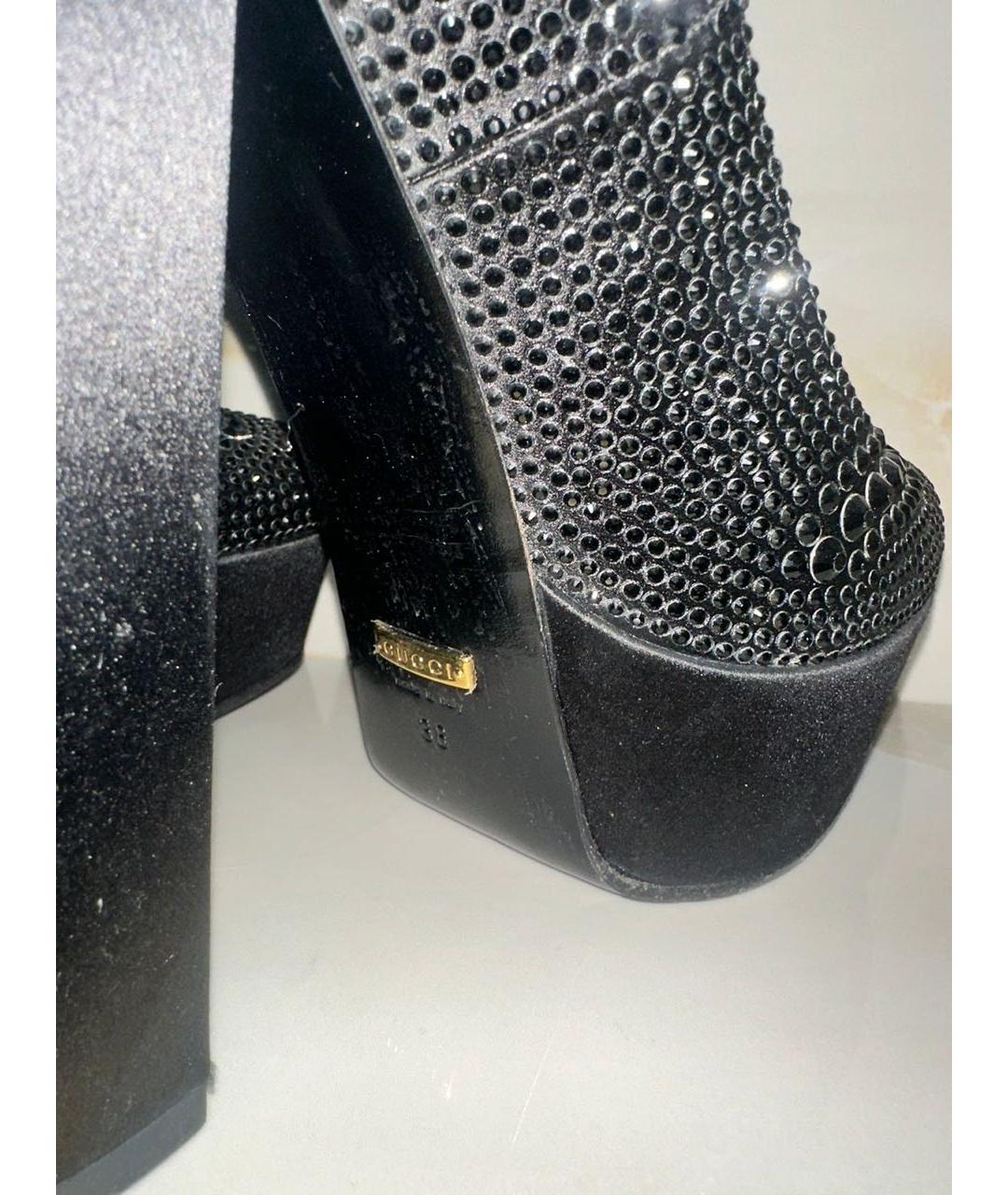 GUCCI Черные текстильные туфли, фото 4