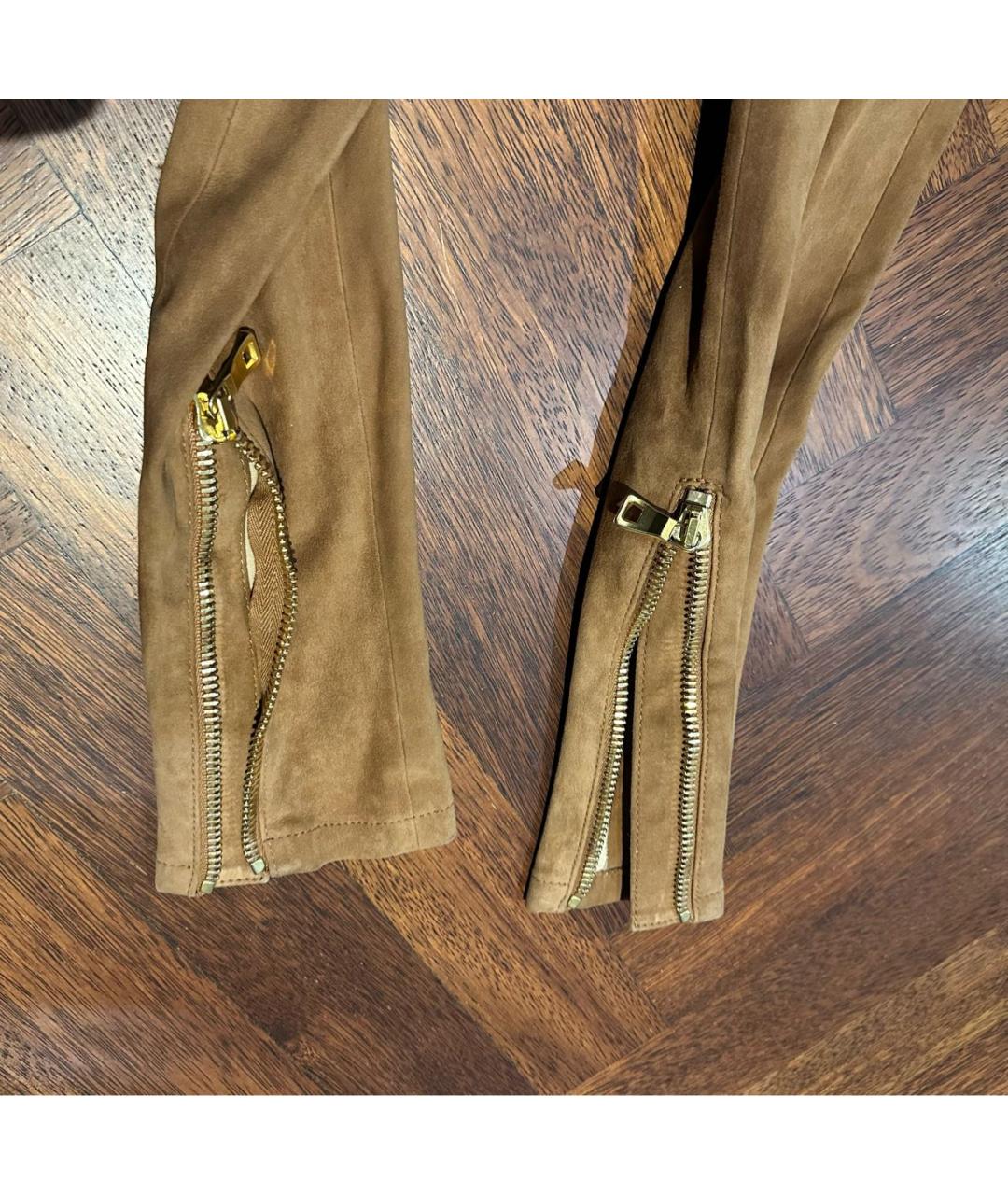 BALMAIN Коричневые замшевые брюки узкие, фото 5