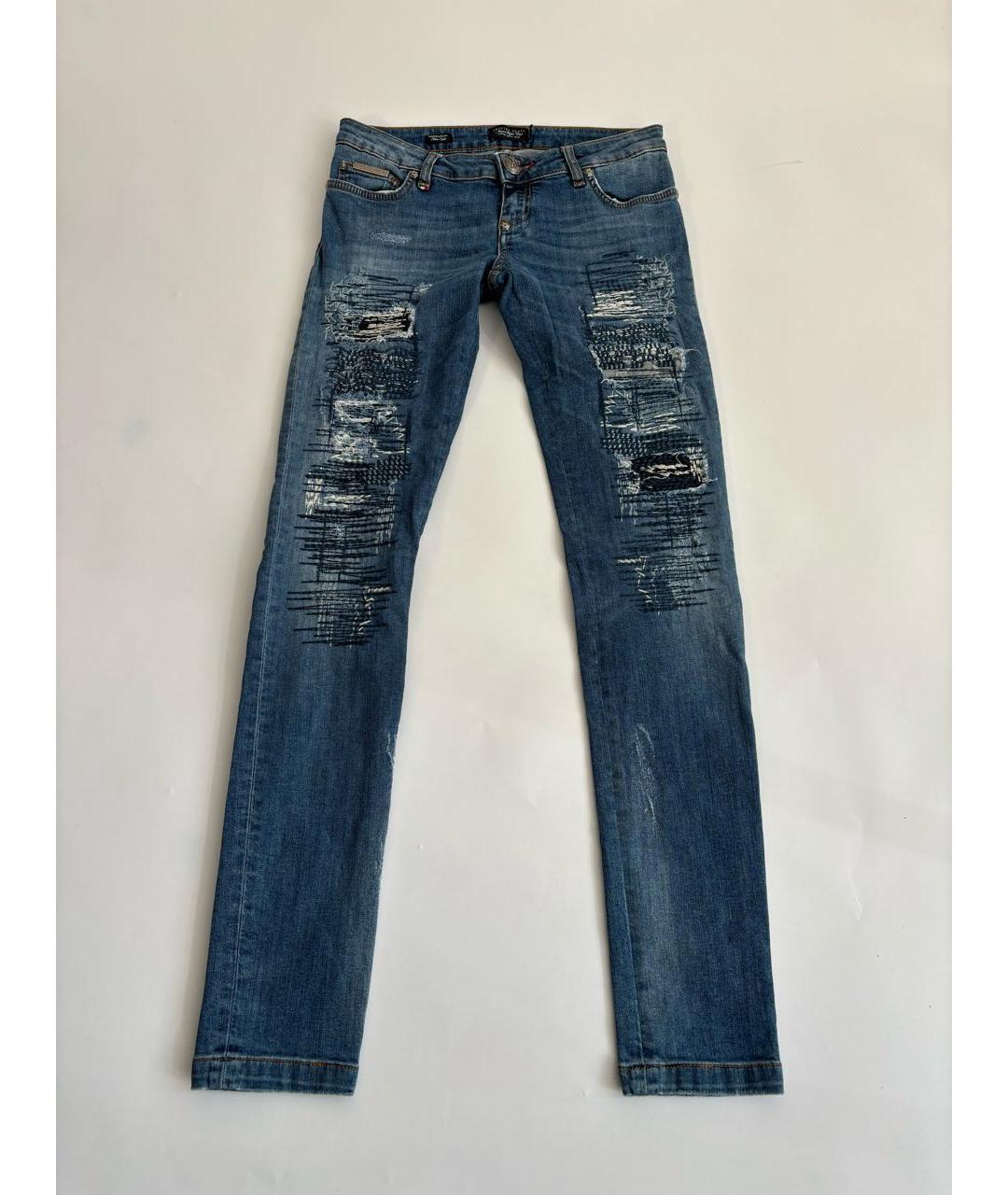 PHILIPP PLEIN Синие джинсы слим, фото 6