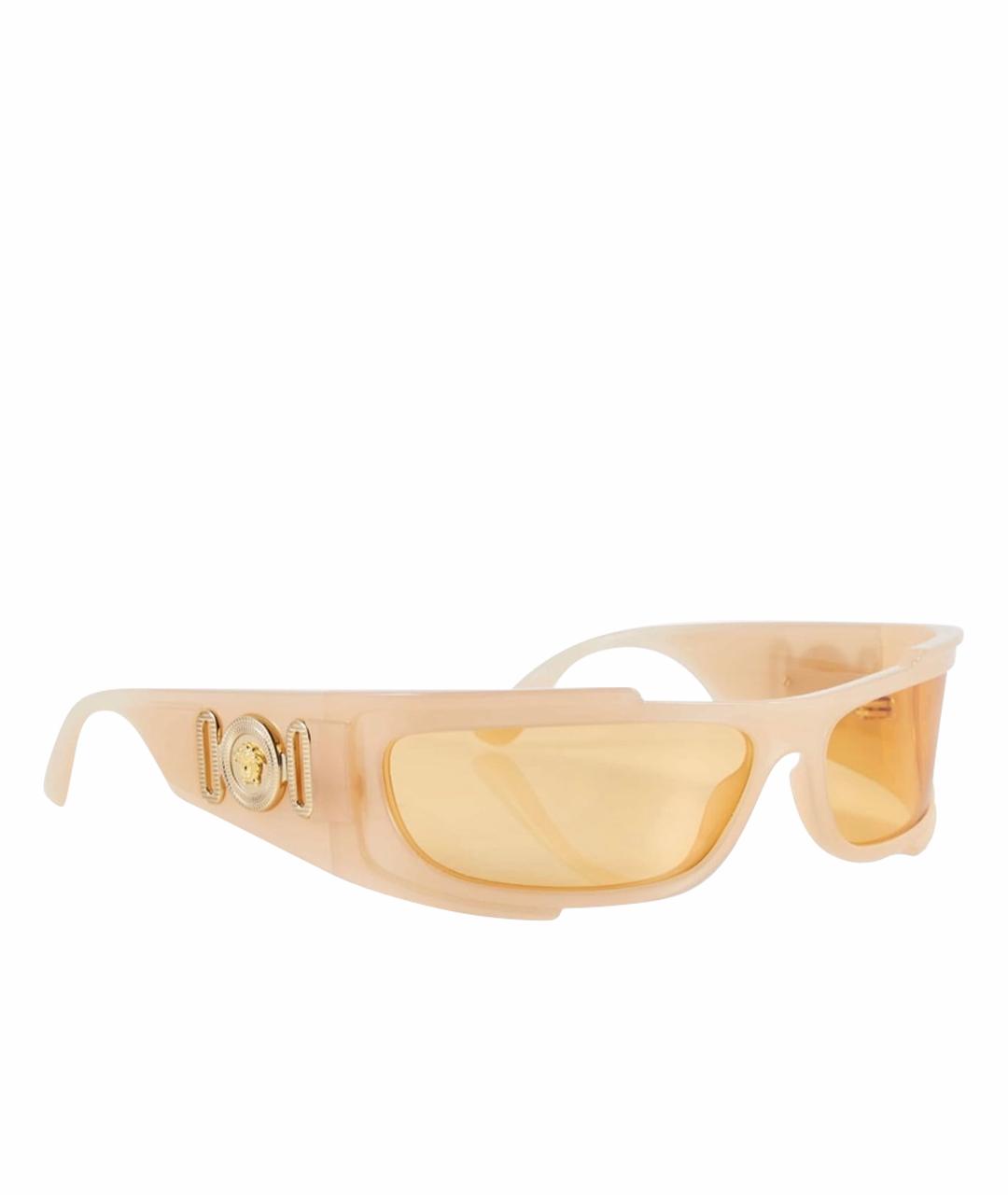 VERSACE Бежевые пластиковые солнцезащитные очки, фото 1