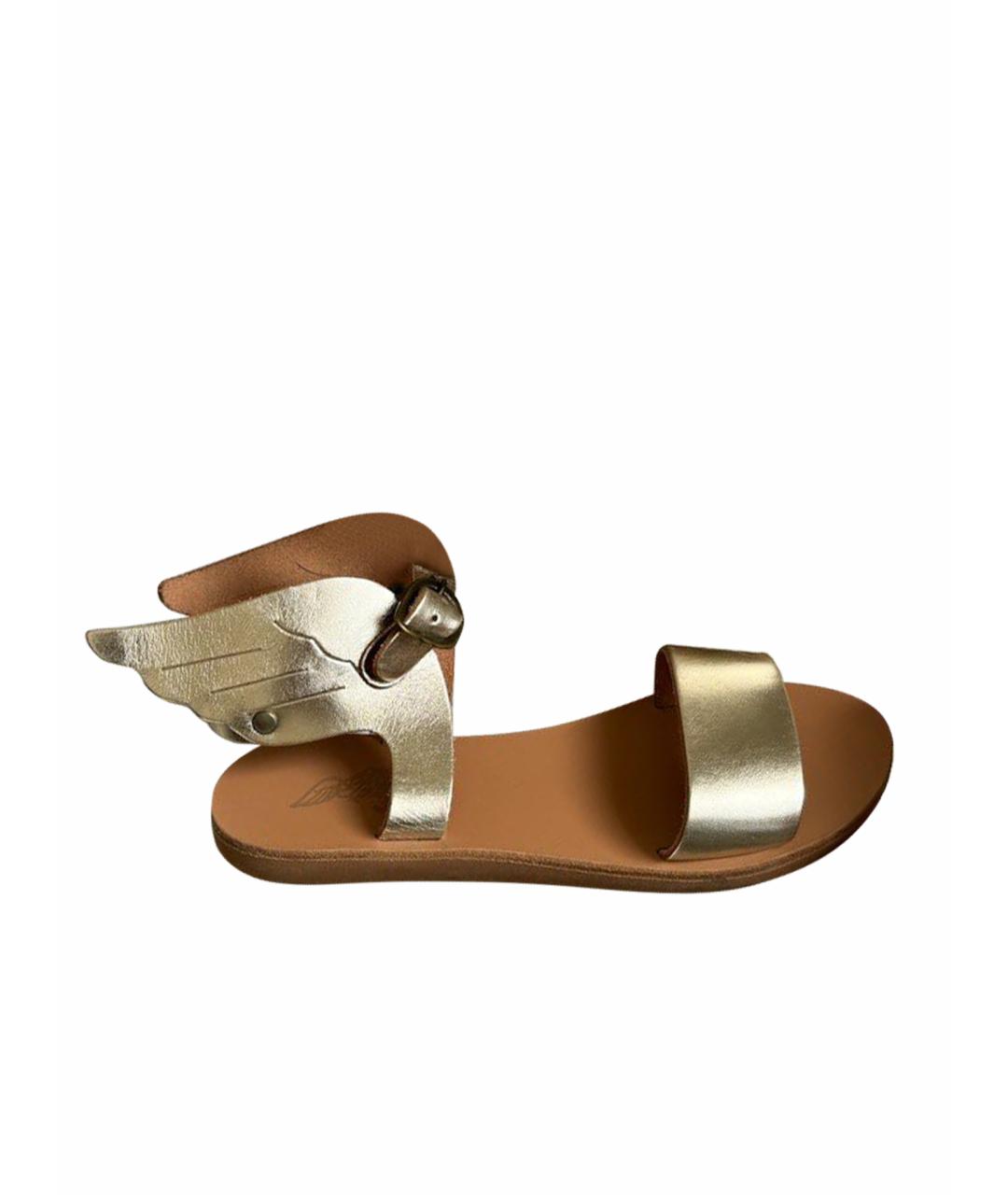ANCIENT GREEK SANDALS Золотые кожаные сандалии и шлепанцы, фото 1