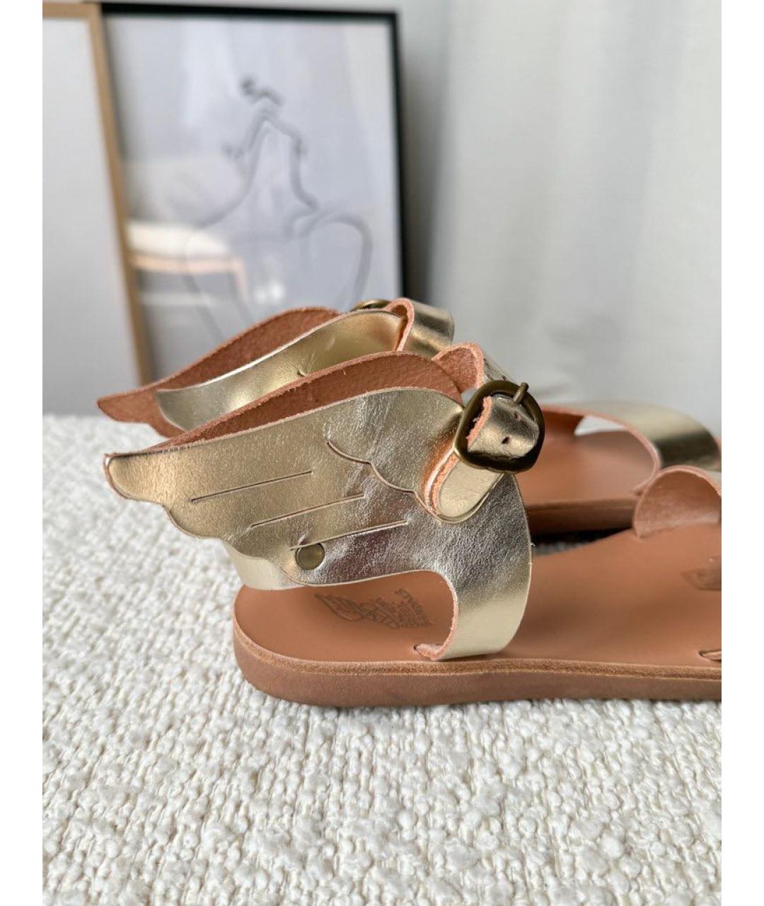 ANCIENT GREEK SANDALS Золотые кожаные сандалии и шлепанцы, фото 4