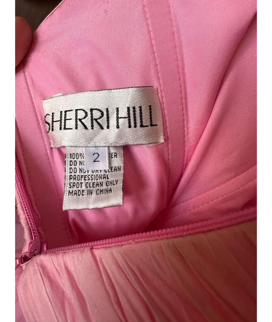 SHERRI HILL Розовое шелковое вечернее платье, фото 3