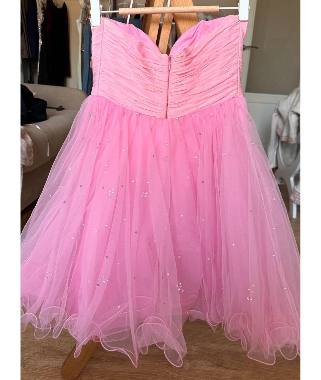 SHERRI HILL Розовое шелковое вечернее платье, фото 2