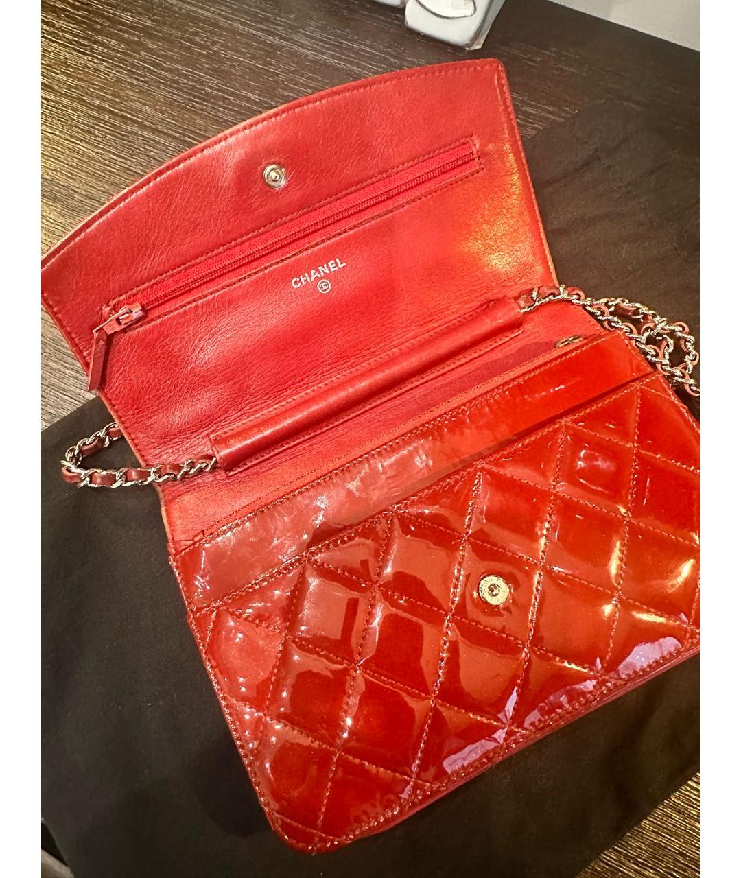 CHANEL PRE-OWNED Красная кожаная сумка через плечо, фото 2