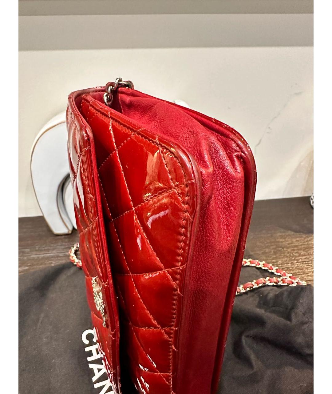 CHANEL PRE-OWNED Красная кожаная сумка через плечо, фото 7
