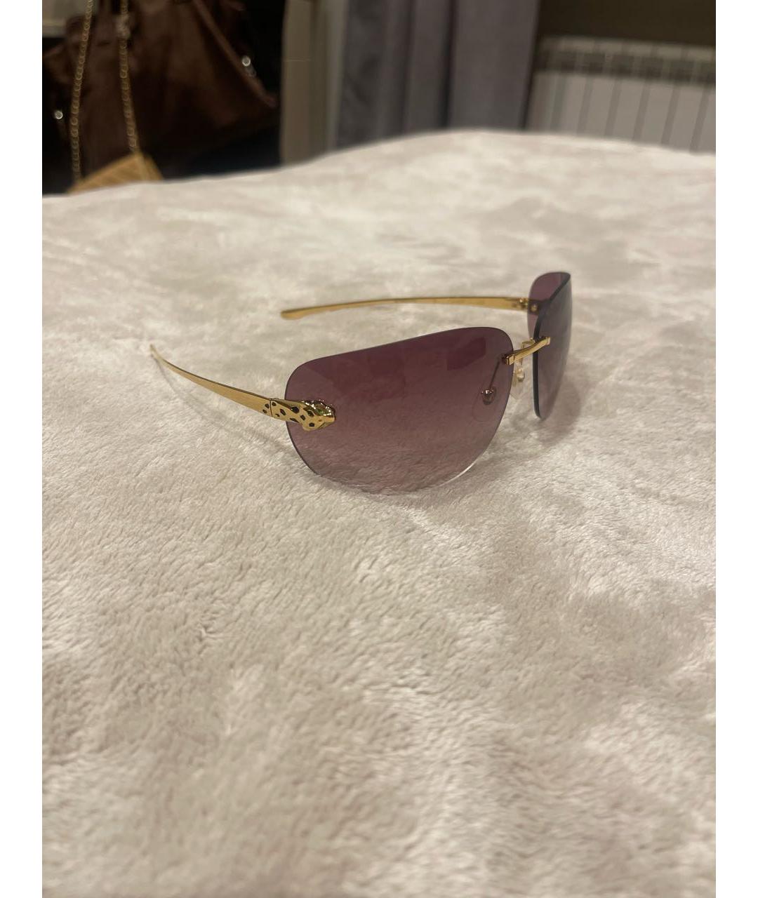 CARTIER Фиолетовые металлические солнцезащитные очки, фото 2