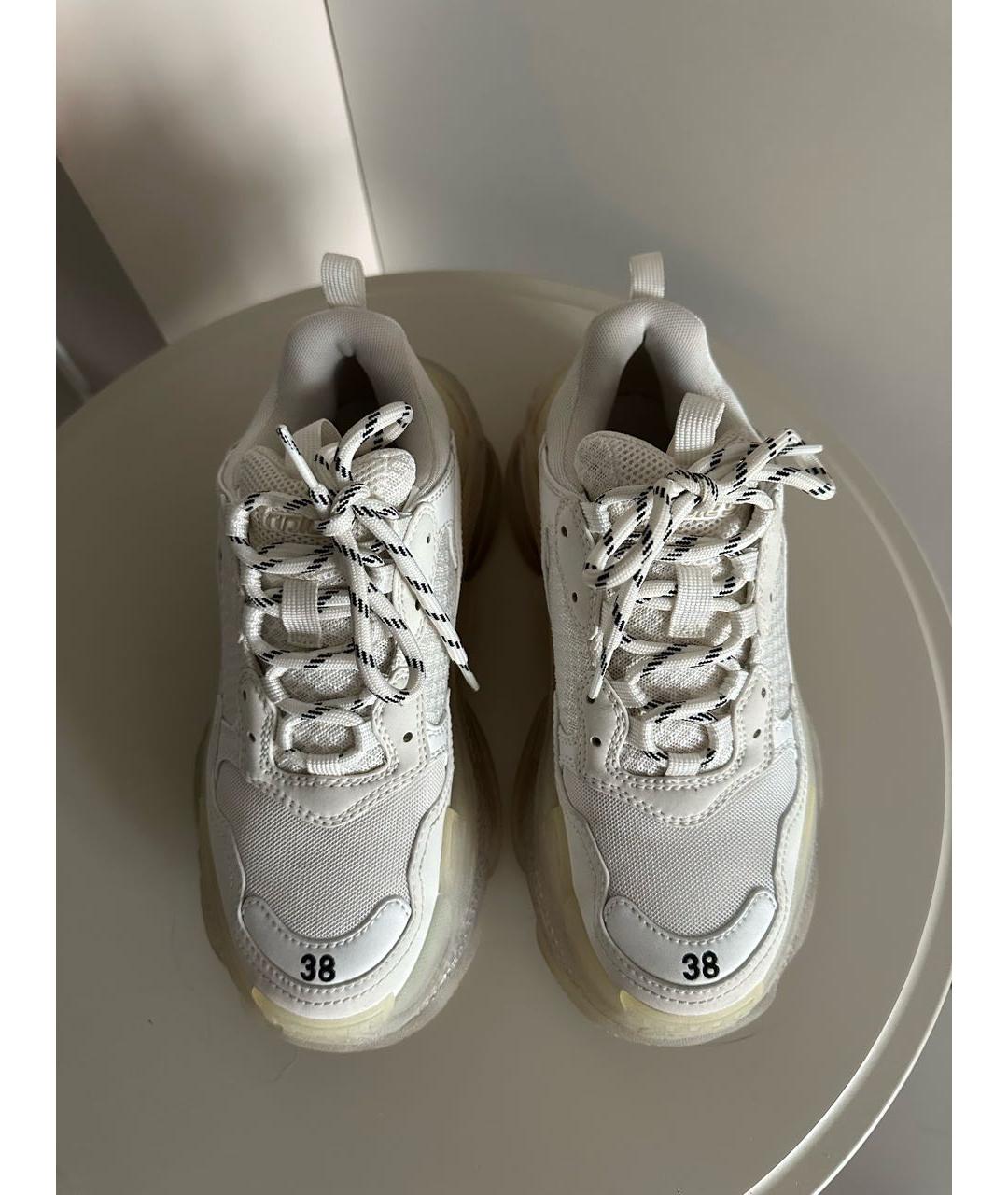 BALENCIAGA Белые текстильные кроссовки, фото 4