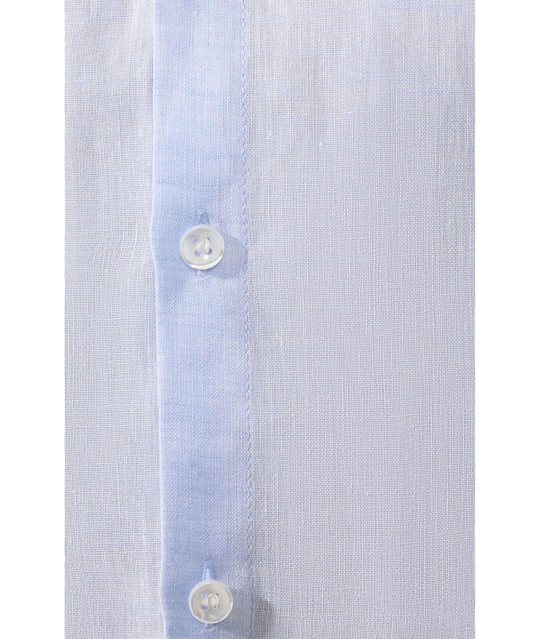 GIORGIO ARMANI Голубая льняная кэжуал рубашка, фото 3