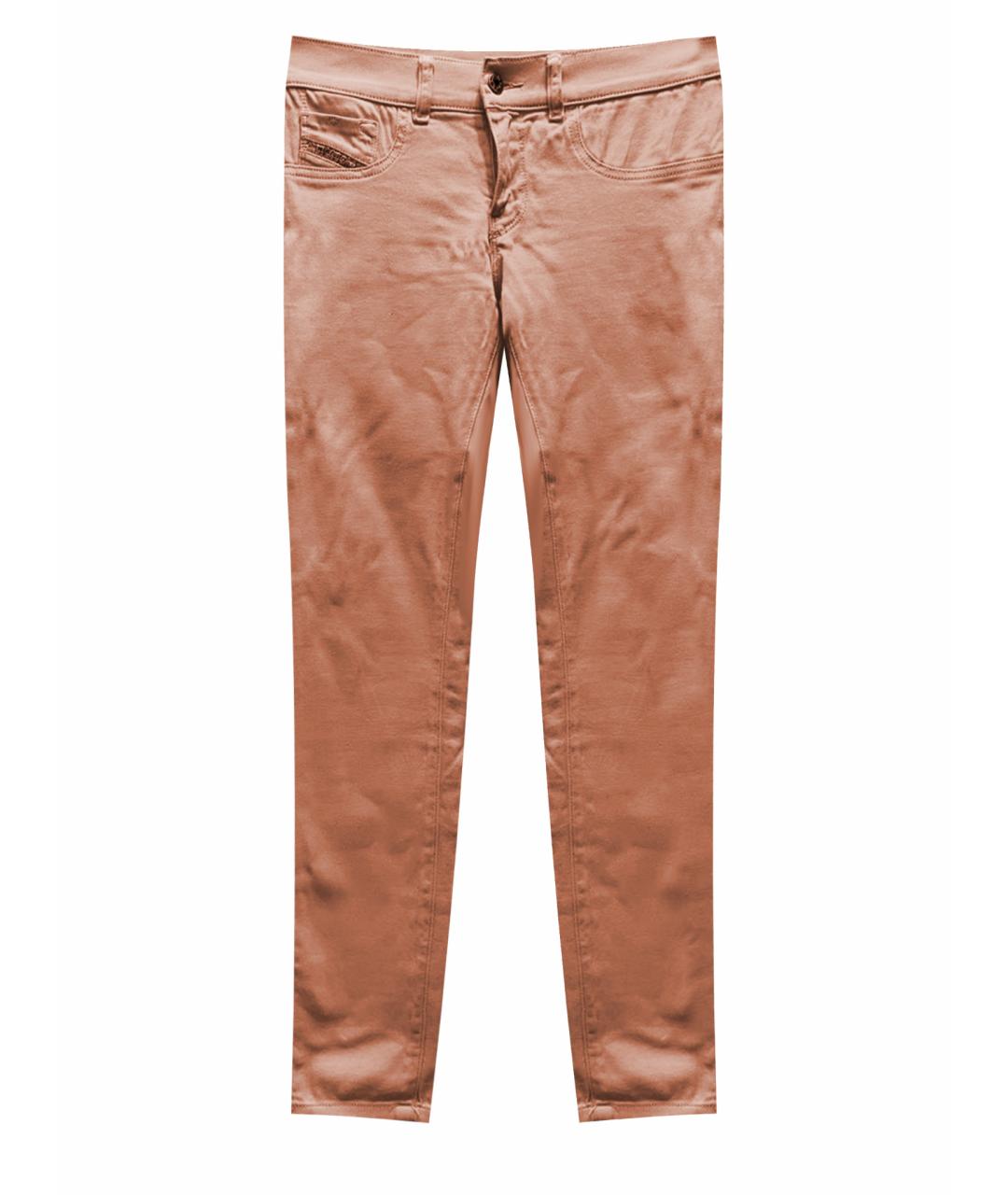 DIESEL Оранжевое хлопко-эластановые прямые джинсы, фото 9