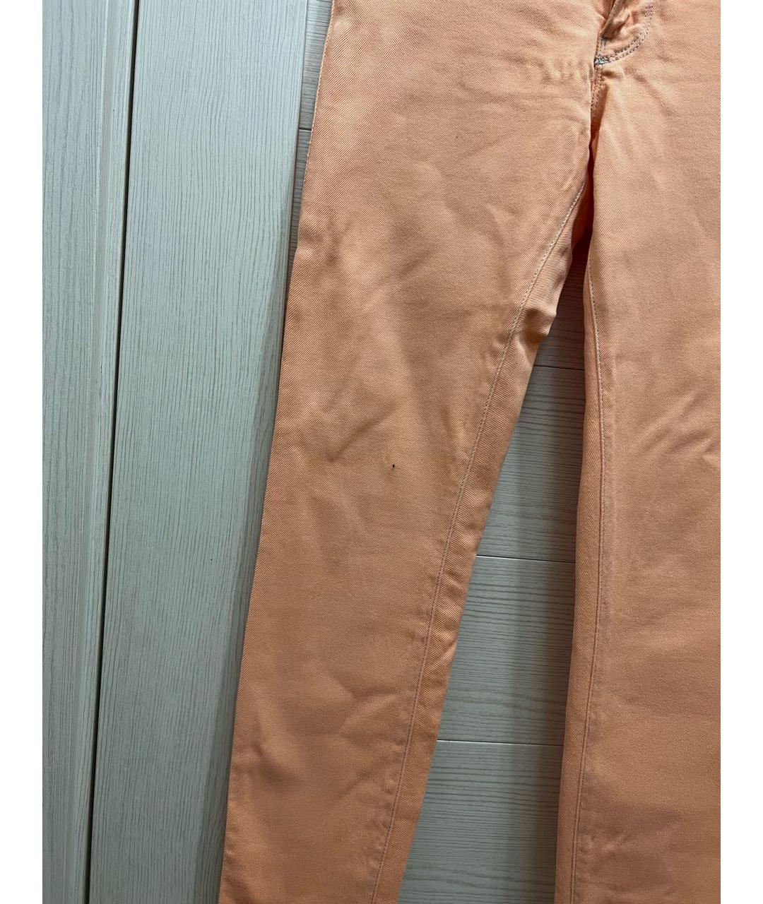 DIESEL Оранжевое хлопко-эластановые прямые джинсы, фото 7