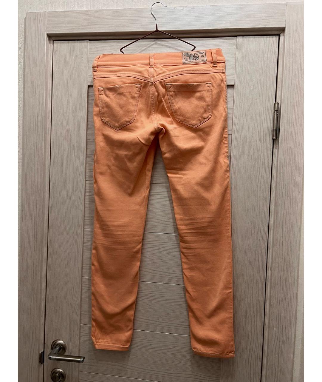 DIESEL Оранжевое хлопко-эластановые прямые джинсы, фото 2