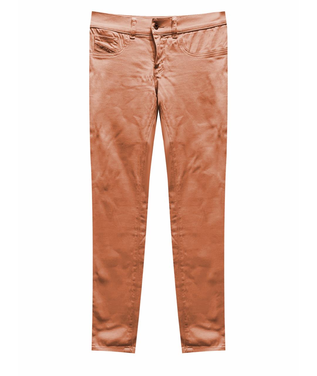 DIESEL Оранжевое хлопко-эластановые прямые джинсы, фото 1