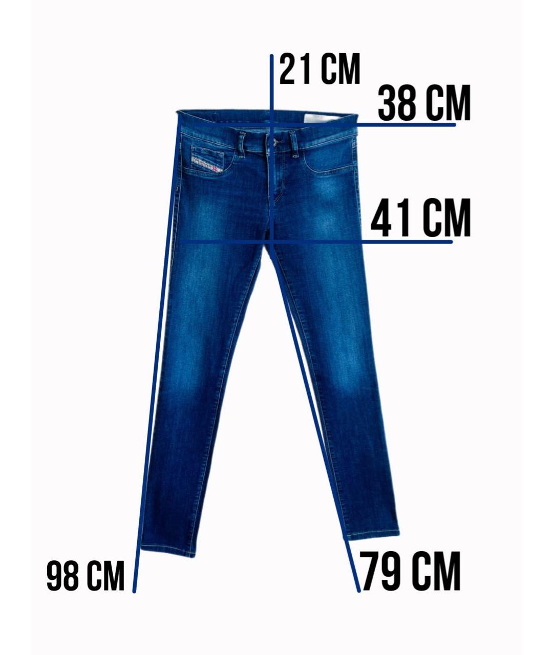 DIESEL Темно-синие хлопко-эластановые джинсы слим, фото 8