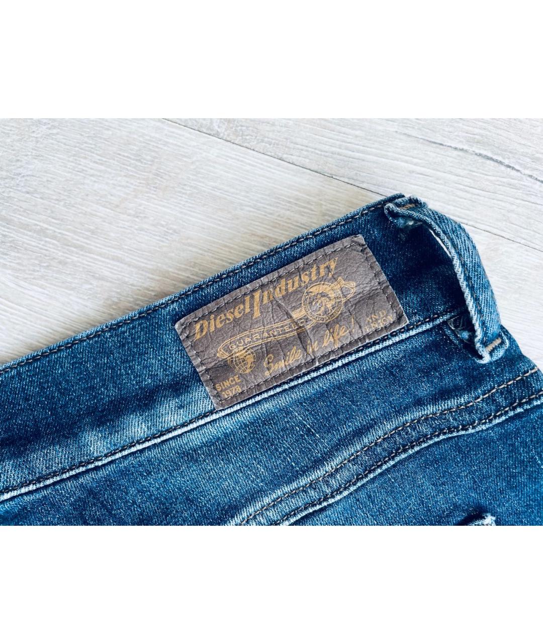 DIESEL Темно-синие хлопко-эластановые джинсы слим, фото 4